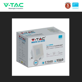 Faro LED 30W SMD Chip VT-138S Samsung con Sensore IP65 V-Tac