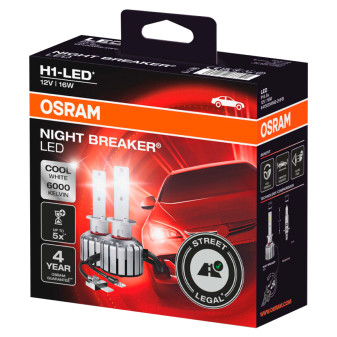 Lampadina LED Auto Night Breaker LED Plug&Play H1 12V 16W Osram