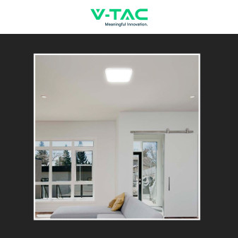 VT-8630 Plafoniera LED Quadrata 48W SMD IP44 Colore Bianco V-Tac