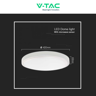 VT-8630 Plafoniera LED Rotonda 36W SMD IP44 Colore Bianco V-Tac