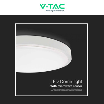 VT-8630 Plafoniera LED Rotonda 36W SMD IP44 Colore Bianco V-Tac