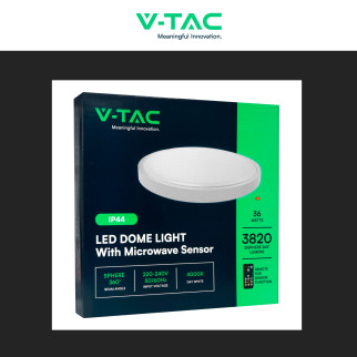 VT-8630 Plafoniera LED Rotonda 36W SMD IP44 Colore Bianco V-Tac