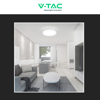 VT-8624S Plafoniera LED Rotonda 24W SMD IP44 Colore Bianco V-Tac
