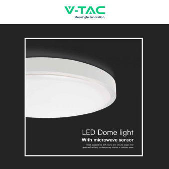 VT-8624S Plafoniera LED Rotonda 24W SMD IP44 Colore Bianco V-Tac