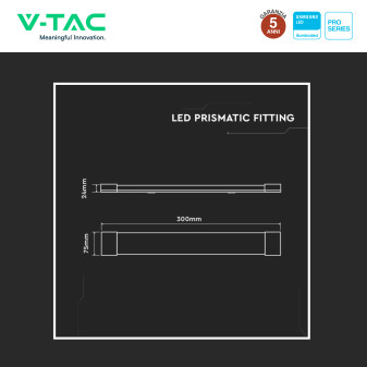 Tubo LED Prismatico Plafoniera 10W 30cm VT-8-10 V-Tac Pro