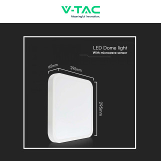 VT-8630 Plafoniera LED Quadrata 18W SMD IP44 Colore Bianco V-Tac