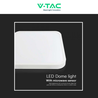 VT-8630 Plafoniera LED Quadrata 18W SMD IP44 Colore Bianco V-Tac
