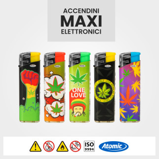 Atomic Electronic F11 One Love - Serie da 5 Accendini Ricaricabili