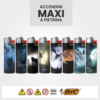 Bic Maxi J26 Fantasia Dark Forest - Serie da 5 Accendini