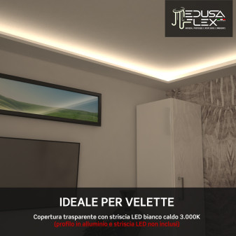 Medusaflex Aurelia Copertura Angolare Trasparente per Profilo