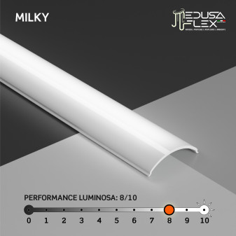 Medusaflex Aurelia Copertura Angolare Milky per Profilo in Alluminio