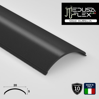 Medusaflex Aurelia Copertura Angolare Nero Fumé per Profilo in Alluminio