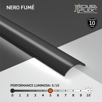Medusaflex Aurelia Copertura Angolare Nero Fumé per Profilo in Alluminio