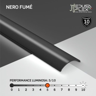 Medusaflex Aurelia Copertura Angolare Nero Fumé per Profilo in Alluminio