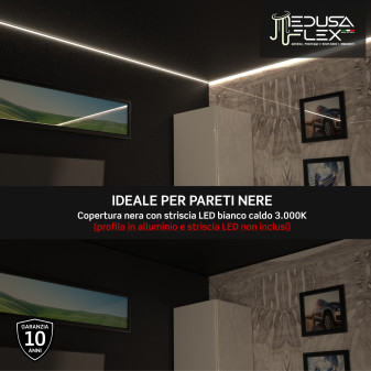 Medusaflex Aurelia Copertura Angolare Nero Fumé per Profilo in Alluminio