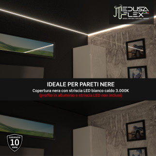 Medusaflex Aurelia Copertura Angolare Nero Fumé per Profilo in Alluminio