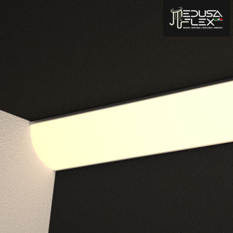 Medusaflex Aurelia Copertura Angolare Nero Fumé per Profilo in Alluminio