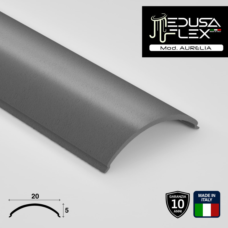 Medusaflex Aurelia Copertura Angolare Grigio Fumé per Profilo in Alluminio