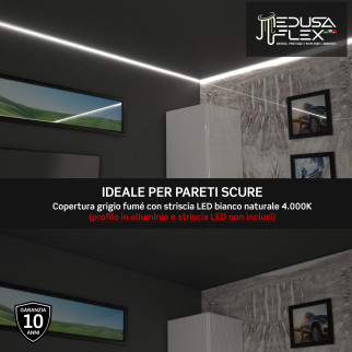Medusaflex Aurelia Copertura Angolare Grigio Fumé per Profilo in Alluminio