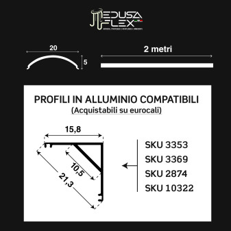 Medusaflex Aurelia Copertura Angolare Rossa per Profilo