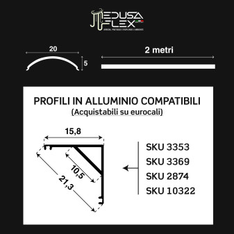 Medusaflex Aurelia Copertura Angolare Blu per Profilo
