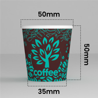 50 Bicchierini da Caffè in Carta Bio Blue Forest da 65ml