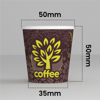 50 Bicchierini da Caffè in Carta Bio Brown Forest da 65ml