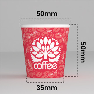 50 Bicchierini da Caffè in Carta Bio Red Forest da 65ml