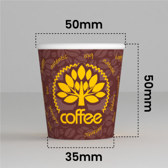 50 Bicchierini da Caffè in Carta Bio Yellow Forest da 65ml