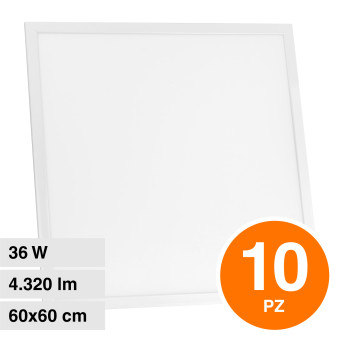 VT-60036 10 Pannelli LED Quadrati 60x60 36W SMD Driver V-Tac