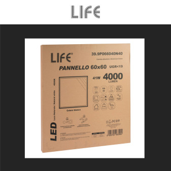 Pannello LED Quadrato 60x60 41W SMD UGR≤19 con Driver Life
