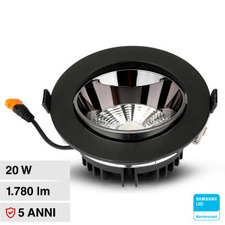 VT-2-23 Faretto LED 20W da Incasso COB Samsung V-Tac Pro