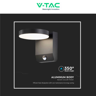 VT-11020S Lampada LED da Muro 17W IP65 Sensore PIR V-Tac