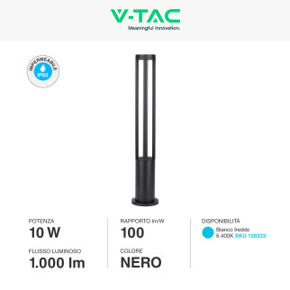 VT-820 Lampada LED Giardino 10W COB CREE Nera IP65 V-Tac