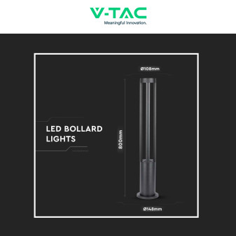 VT-820 Lampada LED Giardino 10W COB CREE Nera IP65 V-Tac