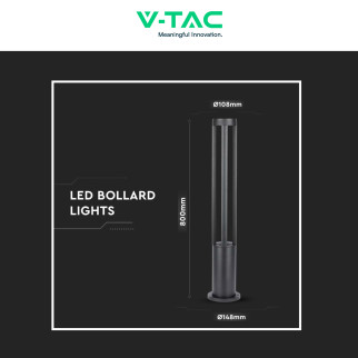 VT-820 Lampada LED Giardino 10W COB CREE Nera IP65 V-Tac