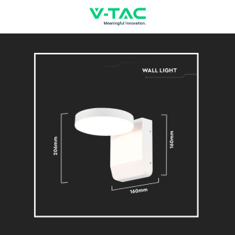 VT-11020 Lampada LED da Muro 17W SMD IP65 Bianca V-Tac
