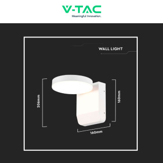 VT-11020 Lampada LED da Muro 17W SMD IP65 Bianca V-Tac