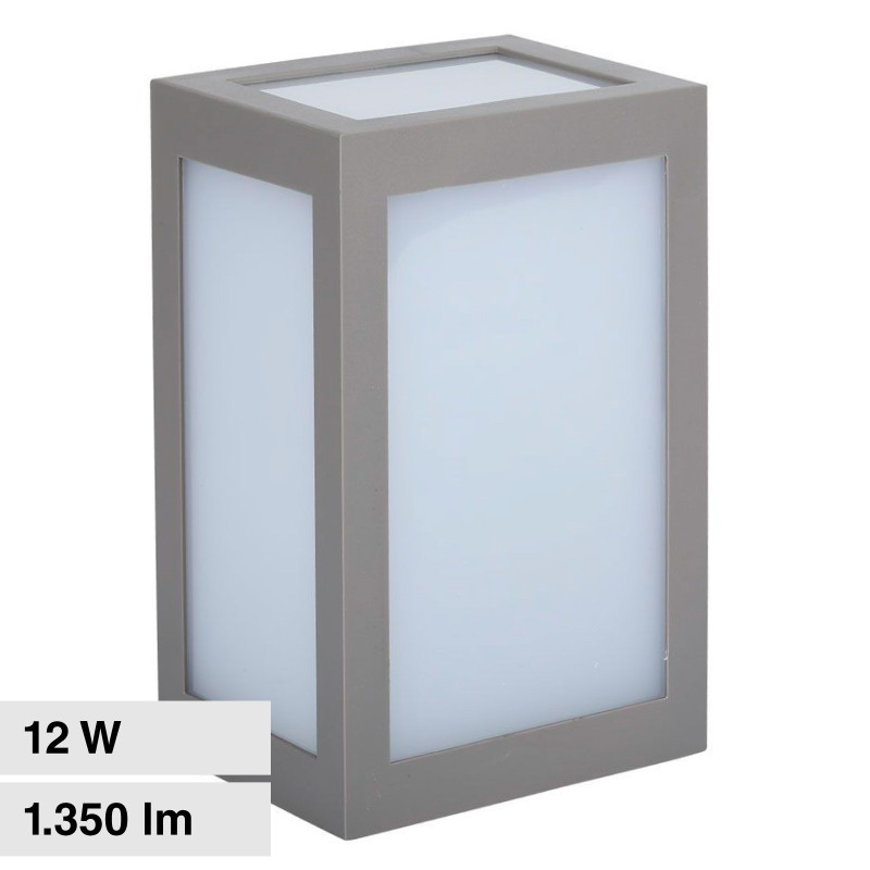 VT-822 Lampada LED Muro 12W SMD Applique Grigia IP65 V-Tac