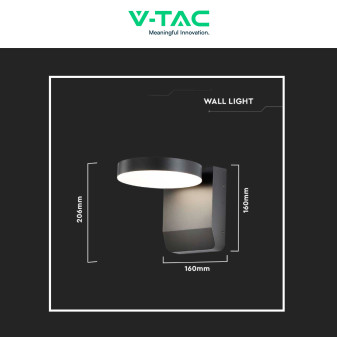 VT-11020 Lampada LED da Muro 17W SMD IP65 Nera V-Tac