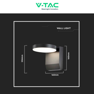 VT-11020 Lampada LED da Muro 17W SMD IP65 Nera V-Tac