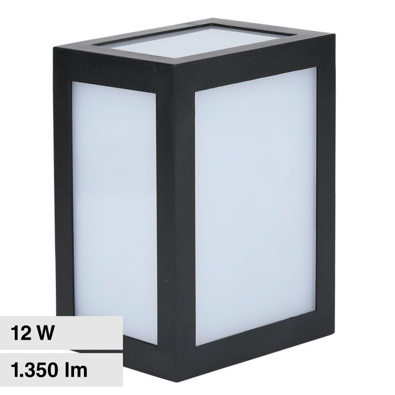 VT-822 Lampada LED da Muro 12W SMD Applique Nera IP65 V-Tac