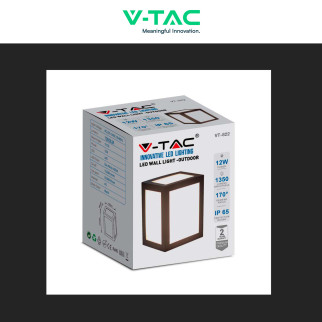 VT-822 Lampada LED da Muro 12W SMD Applique Nera IP65 V-Tac