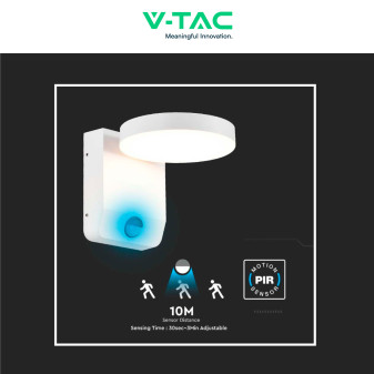VT-11020S Lampada LED da Muro IP65 17W Sensore PIR V-Tac