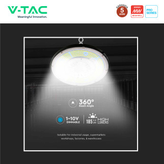 VT-9219 Lampada Industriale LED 200W SMD Mean Well V-Tac Pro