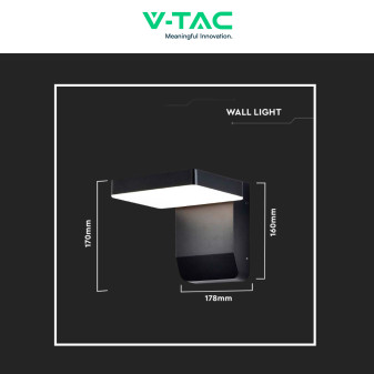 VT-11020 Lampada LED da Muro 17W SMD IP65 Nero V-Tac