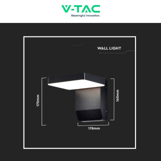VT-11020 Lampada LED da Muro 17W SMD IP65 Nero V-Tac