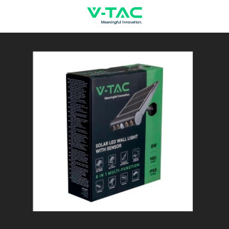 VT-11108 Lampada LED Muro 2W IP65 Sensore e Pannello V-Tac