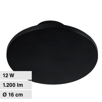 VT-8612 Plafoniera LED 12W SMD IP65 Nera V-Tac