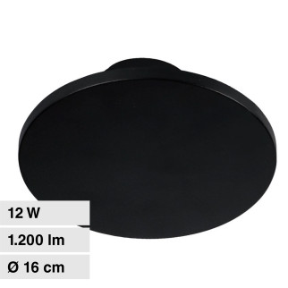 VT-8612 Plafoniera LED 12W SMD IP65 Nera V-Tac